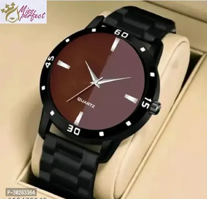 Stylish Black PU Analog Watch For Men-thumb4