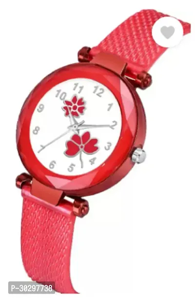 Stylish Red PU Analog Watches For Women-thumb3