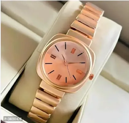 Stylish Golden Metal Analog Watches For Women-thumb0