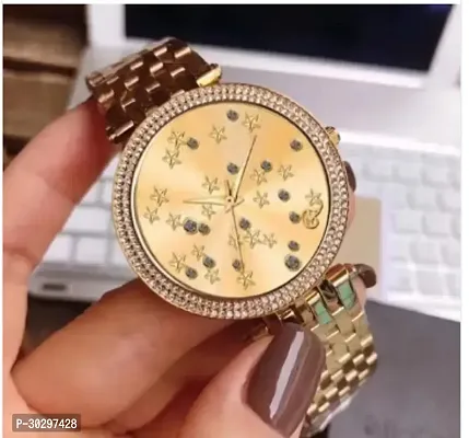 Stylish Golden Metal Analog Watches For Women-thumb3