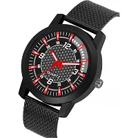 Stylish Black Pu Analog Watch For Men-thumb1