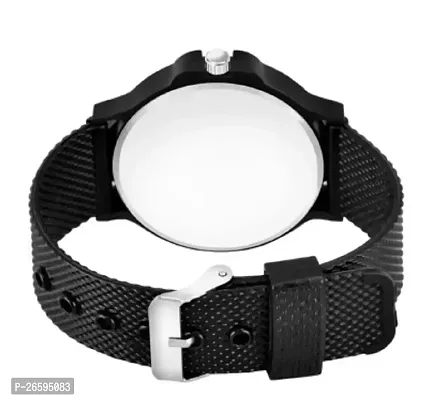 Stylish Black PU Analog Watches For Men-thumb2