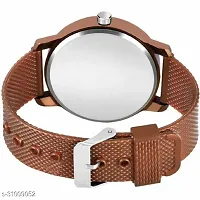 Stylish Brown PU Analog Watches For Men-thumb2