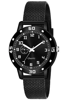 Stylish Black PU Analog Watches For Women-thumb1