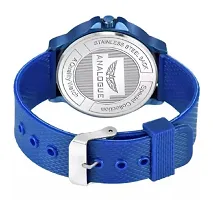 Stylish Blue PU Analog Watch For Men-thumb1