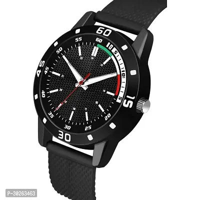 Stylish Black Pu Analog Watch For Men-thumb2