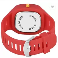 Stylish Red PU Analog Watch For Men-thumb2