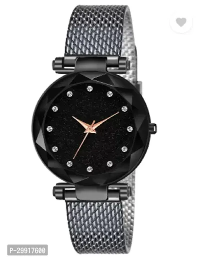 Stylish Black PU Analog Watches For Women-thumb2