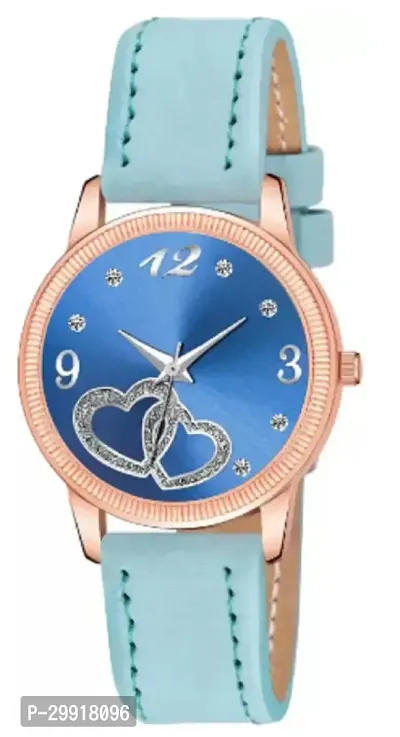 Stylish Blue Genuine Leather Analog Watches For Women-thumb2