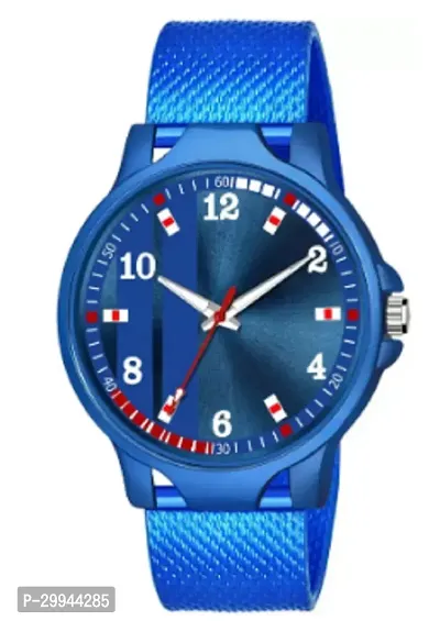 Stylish Blue PU Analog For Men-thumb0