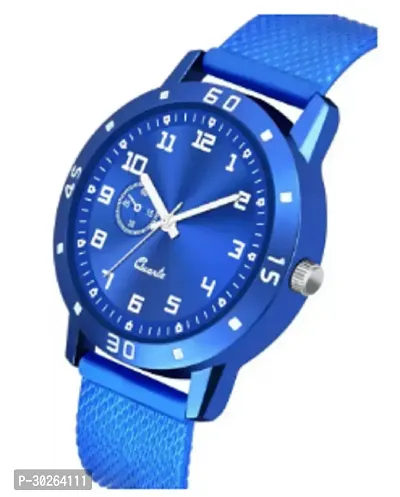 Stylish Blue PU Analog Watch For Men-thumb2