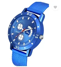 Stylish Blue PU Analog For Men-thumb2