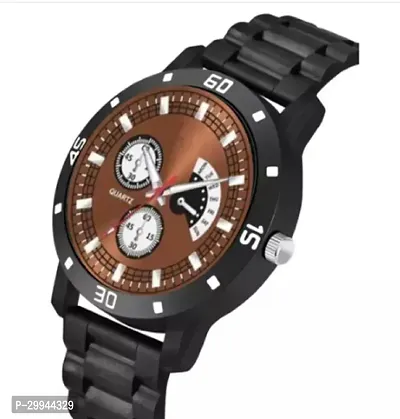 Stylish Black PU Analog For Men-thumb3