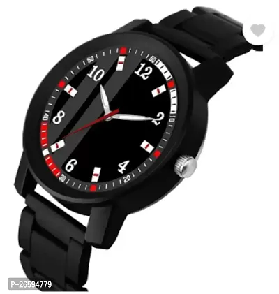 Stylish Black PU Analog Watches For Men-thumb2