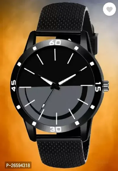 Stylish Black PU Analog Watches For Men-thumb0