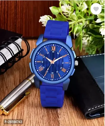 Stylish Blue PU Analog Watches For Men-thumb3