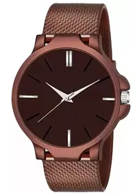 Stylish Brown PU Analog For Men-thumb1