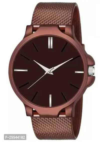 Stylish Brown PU Analog For Men-thumb2