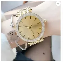 Stylish Golden Metal Analog Watches For Women-thumb1