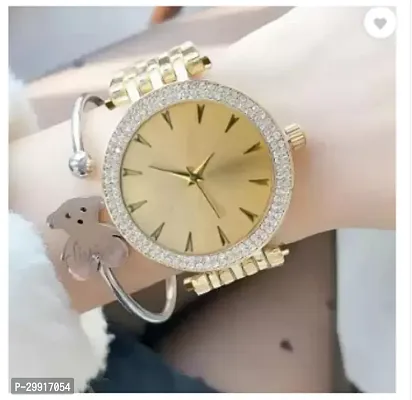 Stylish Golden Metal Analog Watches For Women-thumb2