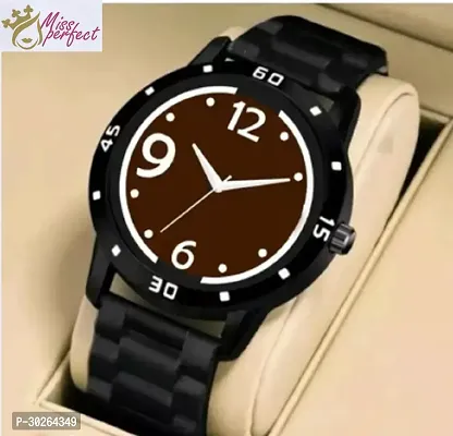 Stylish Black PU Analog Watch For Men-thumb3