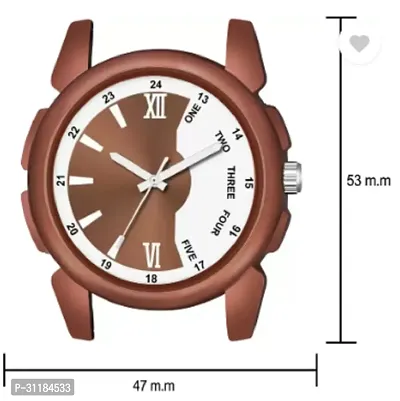 Stylish Brown PU Analog Watch For Men-thumb4