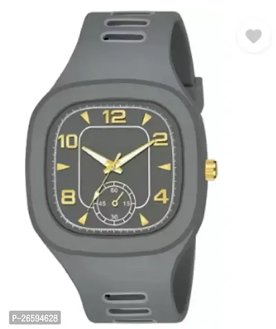 Stylish Grey PU Analog Watches For Men-thumb0