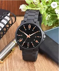 Stylish Black PU Analog Watches For Men-thumb1