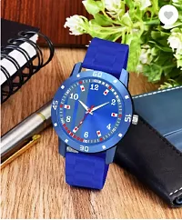 Stylish Blue PU Analog Watches For Men-thumb1