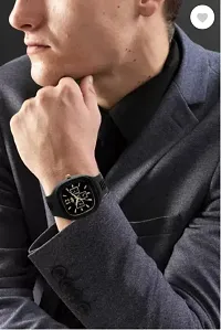 Stylish Black PU Analog Watches For Men-thumb3