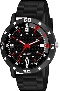 Stylish Black PU Analog Watches For Men-thumb1