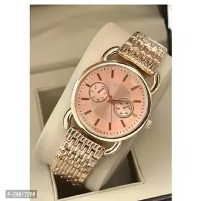 Stylish Golden Metal Analog Watches For Women-thumb2