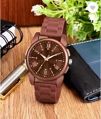 Stylish Brown PU Analog Watches For Men-thumb3