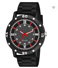 Stylish Black PU Analog For Men-thumb1