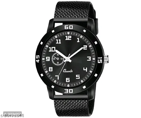 Stylish Black PU Analog Watches For Men-thumb0