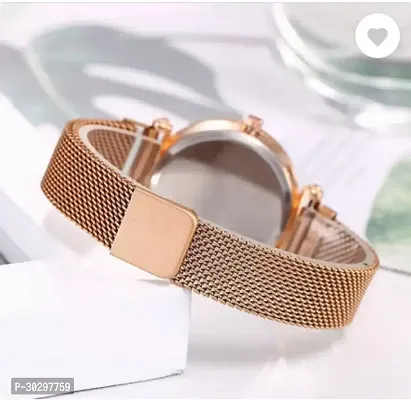 Stylish Golden Metal Analog Watches For Women-thumb2