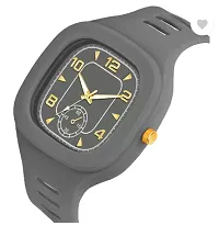 Stylish Grey PU Analog Watch For Men-thumb2