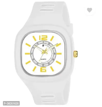 Stylish White PU Analog Watch For Men-thumb3