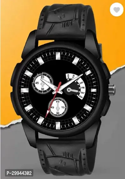 Stylish Black Genuine Leather Analog For Men-thumb0