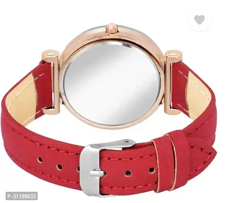 New Duck Design Dial Red Leather Strap Analog Wrist Watch For Women-thumb2