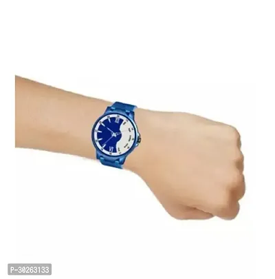 Stylish Blue PU Analog Watch For Men-thumb4