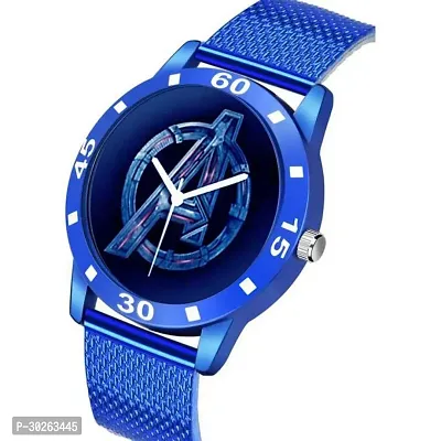 Stylish Blue Pu Analog Watch For Men-thumb2