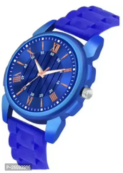 Stylish Blue PU Analog Watches For Men-thumb2