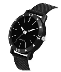 Stylish Black PU Analog Watch For Men-thumb1