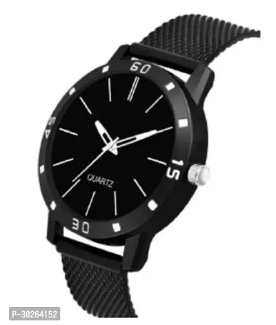 Stylish Black PU Analog Watch For Men-thumb2