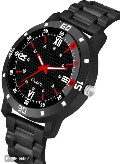 Stylish Black PU Analog Watches For Men-thumb3