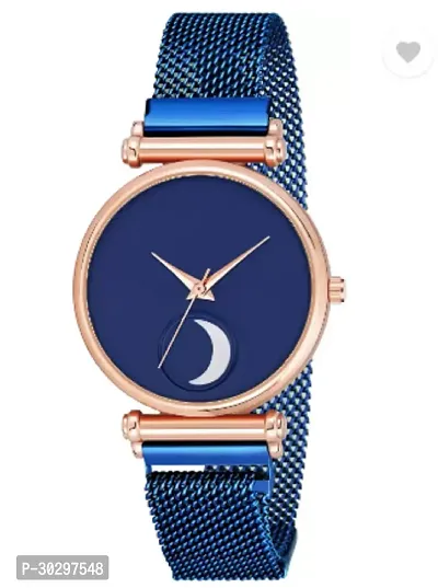 Stylish Blue Metal Analog Watches For Women-thumb0