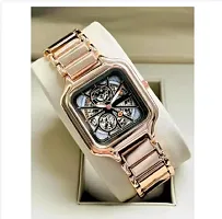 Stylish Golden Metal Analog Watches For Women-thumb1