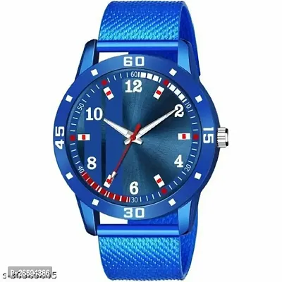 Stylish Blue PU Analog Watches For Men-thumb0