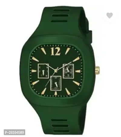 Stylish Green PU Analog Watches For Men-thumb2